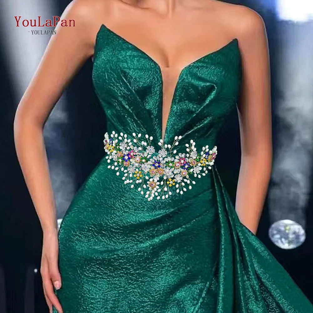 YouLaPan فستان الزفاف حزام اللؤلؤ العروس وشاح حزام إكسسوار الزفاف النساء زنار اليدوية ثوب زهرة حزام هدية عيد SH933