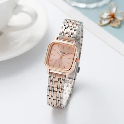 2023 New Fashion Square Watch Women Stainless Steel Band Quartz Wristwatches Ladies Female Clock Best Gifts Relogio Feminino