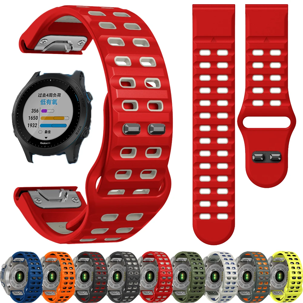 QuickFit 22/26mm Silicone Strap For Garmin Forerunner 955 745 965 Fenix 8 E 47/51mm 6X 7X pro 5X plus Band Bracelet Enduro 3