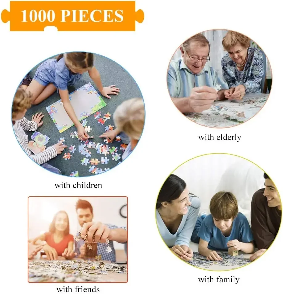 Puzzle en bois pour adultes, bord de mer, coucher de soleil, 1000/500/300 pièces, pour salle de jeux, chambre à coucher, fête, cadeau d'anniversaire, jeu stimulant