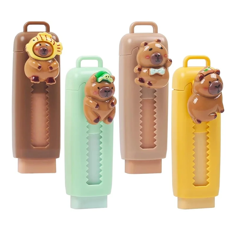 Retractable Capybara Eraser Capybara Drawing Eraser Push-Pull Eraser Birthday Gifts For Kids School Stationery Office Supplies