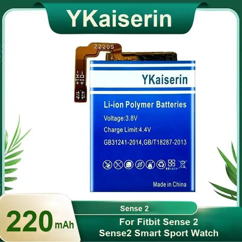 

YKaiserin 220mAh Replacement Battery for Fitbit Sense 2 Sense2 Smart Sport Watch High Capacity Batterie Warranty + Track Number