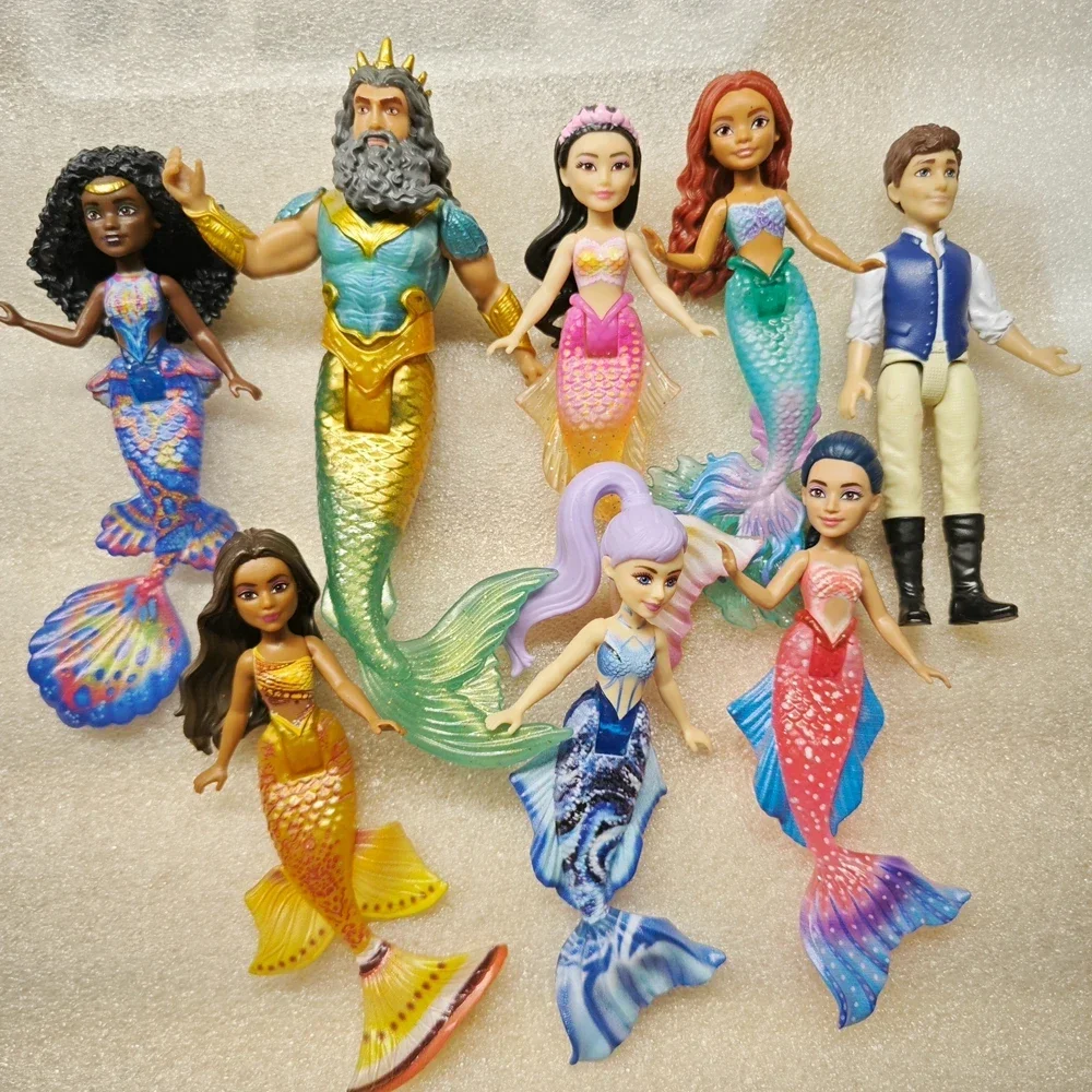 

1PCSoriginal Disney princess mermaid, prince Ariel, PVC action doll model, cake decoration doll, toy, children's gift