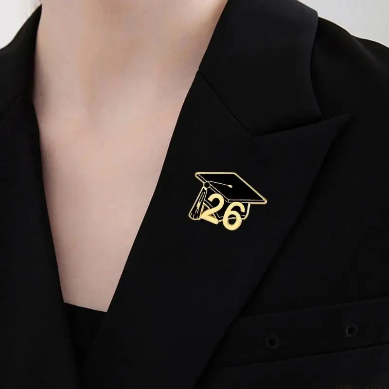 31BF 2026 Graduation Season Alloy Doctoral Cap Pin Elegant Look For Ceremonial Use