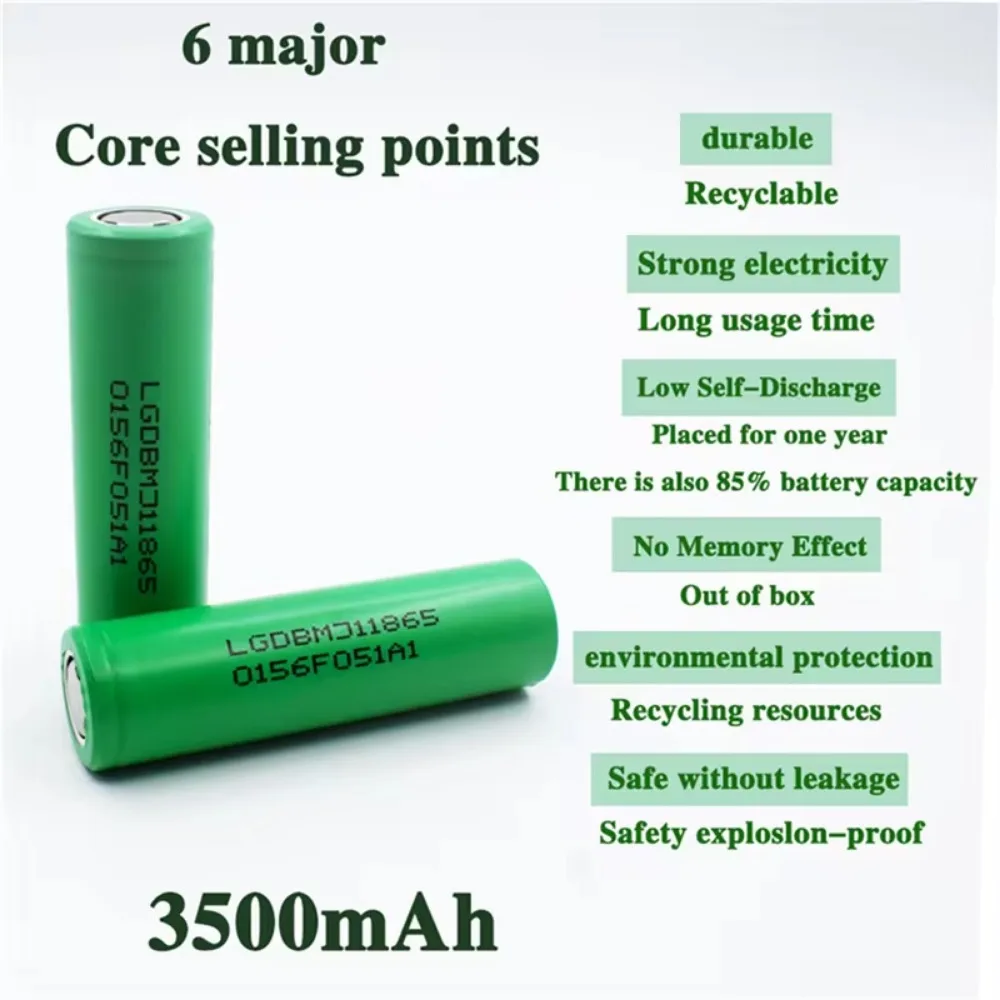 New 18650 lithium battery 3500mAh 3.7v 25A INR18650 MJ1 high power power tool battery 18650 rechargeable battery+Charger