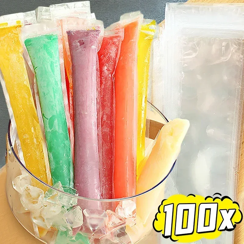 Wholesale Disposable Ice Popsicle Bags DIY Ice Cream Pops Fruit Juice Smoothies Yogurt Mold Bag with Zipper Seal Packaging Bags