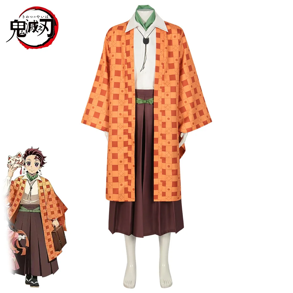 

Anime Demon Slayers Kimetsu No Yaiba Kamado Tanjirou Cosplay Japan kimono Costumes Kisatsutai Uniform Halloween Costume Adult