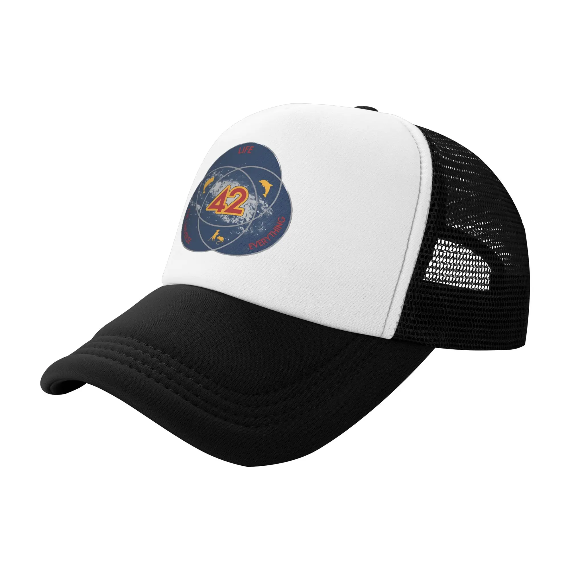dont panic 42 The Answer To Life Douglas Adams  Accessories Mesh Trucker Hat Unisex Breathable  Mesh-back Snapback Cap