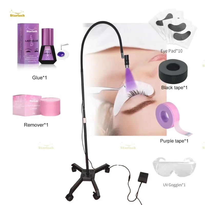 Desktop and floor stand 2 in 1 UV glue lamp kit UV LED lash extension set