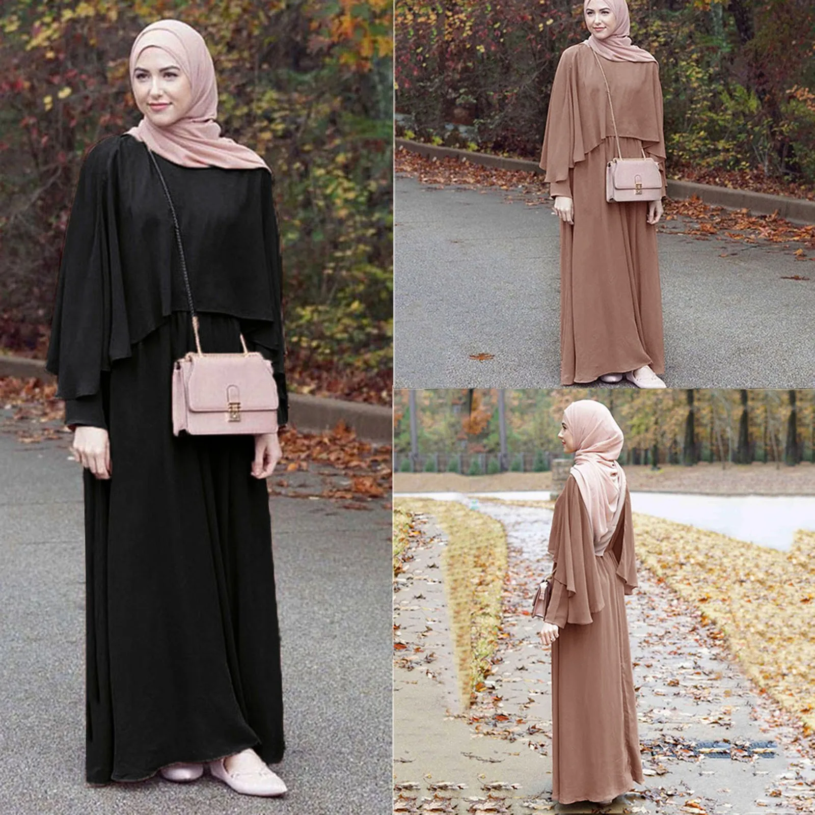 New Abaya Under Dress Long Sleeve With Pockets High Quality Jazz Crepe EID Muslim Women Basic Solid Modest Maxi Islamic Clothing