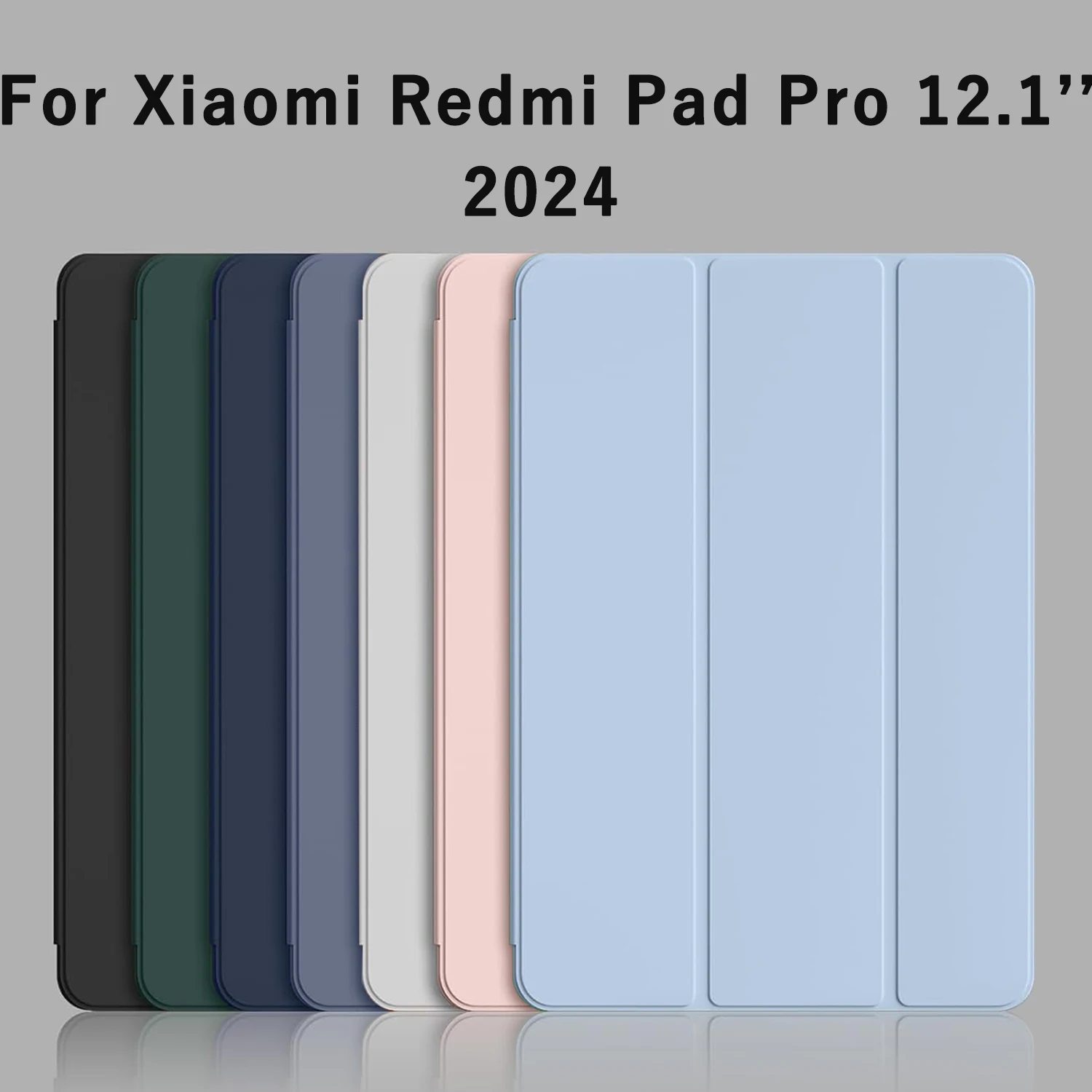 

Tri-fold Flip Case For Xiaomi Redmi Pad Pro 12.1 inch 2024 Magnetic Stand PU Leather Protective Cover Auto Sleep/Wake up