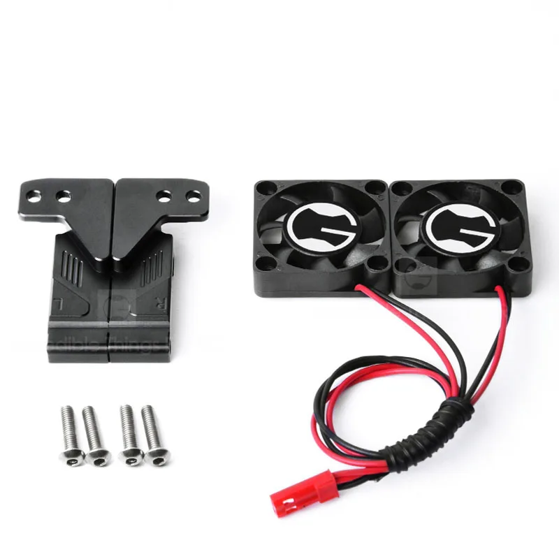 Intake Fan Kit Middle Grid Grille Water Tank Fan Metal Modification Parts for 1/10 RC Crawler Car Traxas TRX4