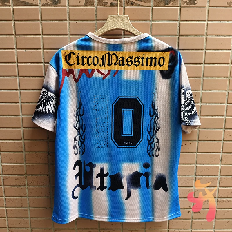 Stock UTOPIA Jersey Mesh Quick Drying Sports Disappearing No.10 Cactus Jack Blue White Striped Eagle Print Men Women Tops