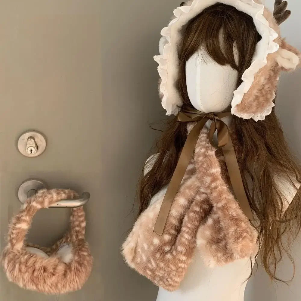 tiara-de-chifres-de-pele-sintetica-estilo-lolita-japones-lenco-de-alce-cervo-para-o-natal-protetores-de-orelha-de-pele-grossa-para-o-inverno-acessorios-de-cosplay
