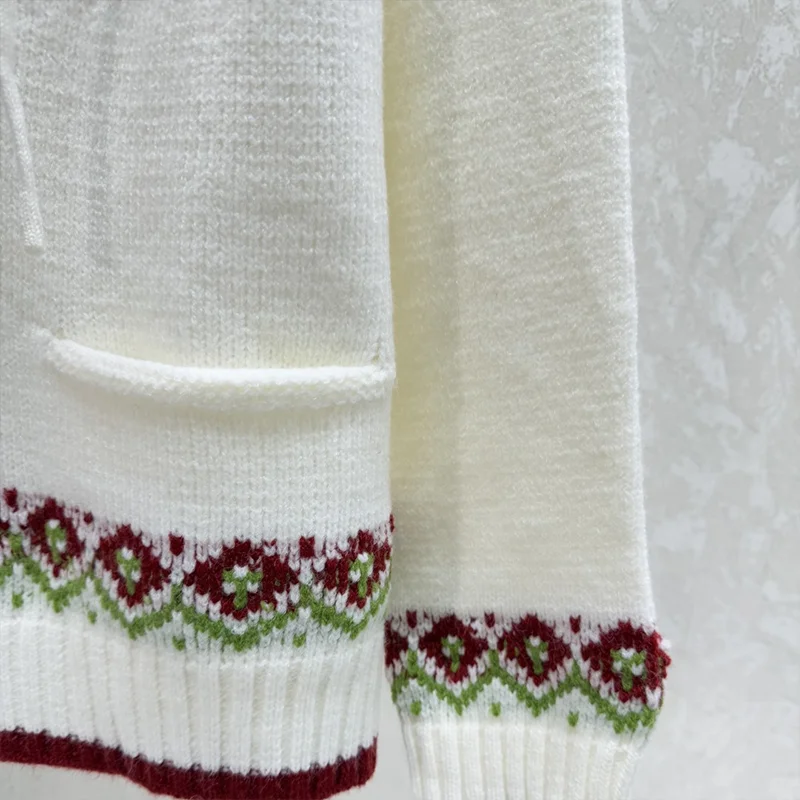 Maglione cardigan lavorato a maglia da donna jacquard The Fair Island di alta qualità con comode coulisse con cappuccio 251206129