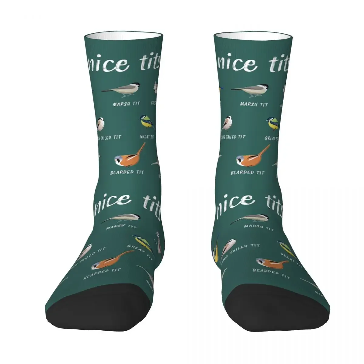 

Nice Tits Funny Bird Watching Gift For Birder Men And Women Socks Quality Stockings All Season Long Socks for Man Woman's Gifts