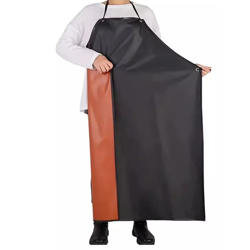 1pc Labor Protection Apron Waterproof Oil-proof PU Long Apron Large Cooking Apron Work Cloth Butcher Apron Aquaculture