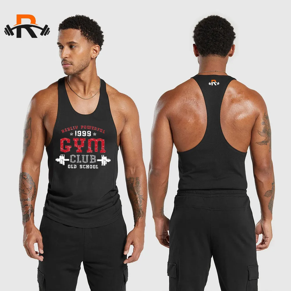 Mens Fitness Tank Top Quick Dry Fabric Sleeveless Top Gym Sports Tank Top Mens Bodybuilding Clothing Mens Singlet Sweatshirt