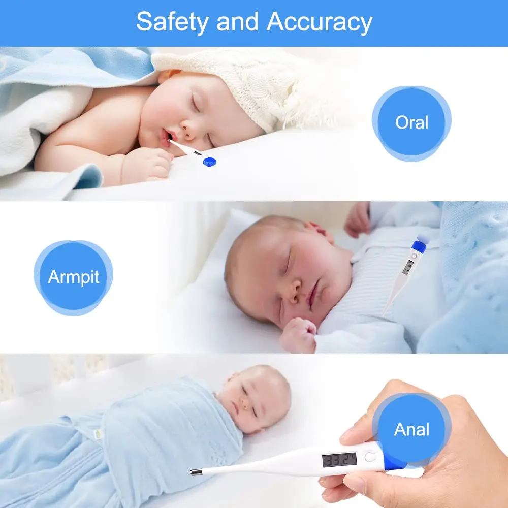 Digital Thermometer For Adults And Kids Oral Thermometer For  Rectal Underarm Thermometer For Babies With Fever Alarm Medical