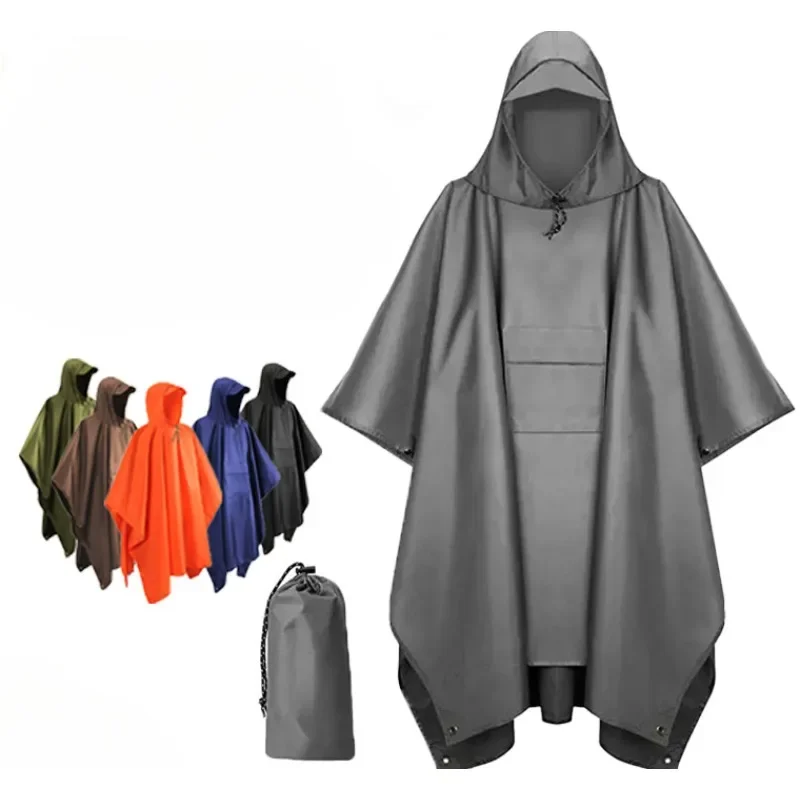 Cloak Raincoat Foreign Trade Polyester PU Multi functional One piece Raincoat Hiking and Riding Raincoat