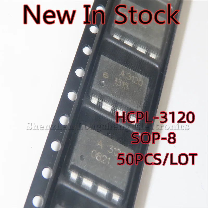 

50PCS/LOT A3120 HCPL3120 HCPL-3120 HP3120 SOP-8 SMD Optocoupler isolator In Stock