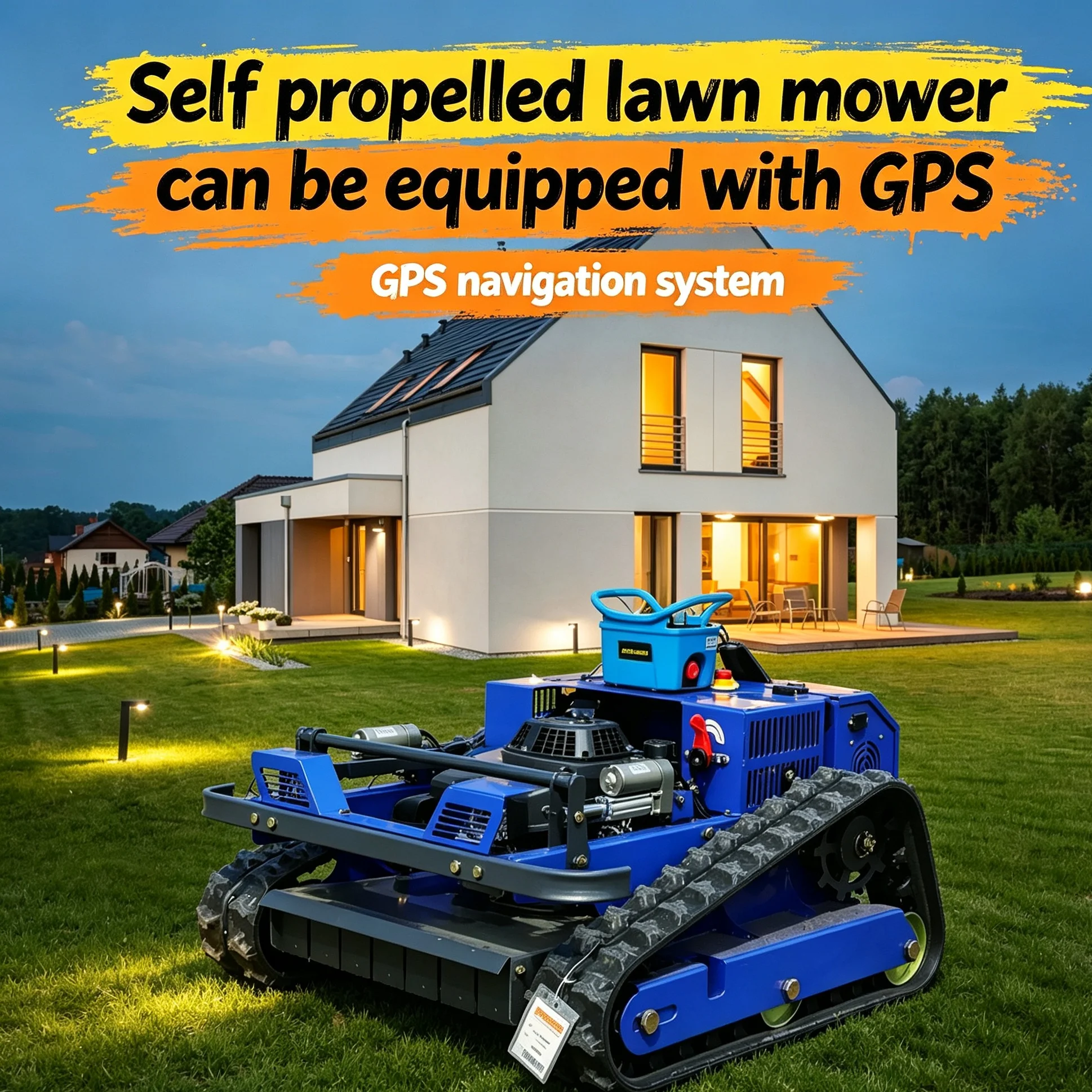 Customized robot lawn mower built with GPS intelligent positioning, this 550 model remote-controlled lawn mower adopts solid