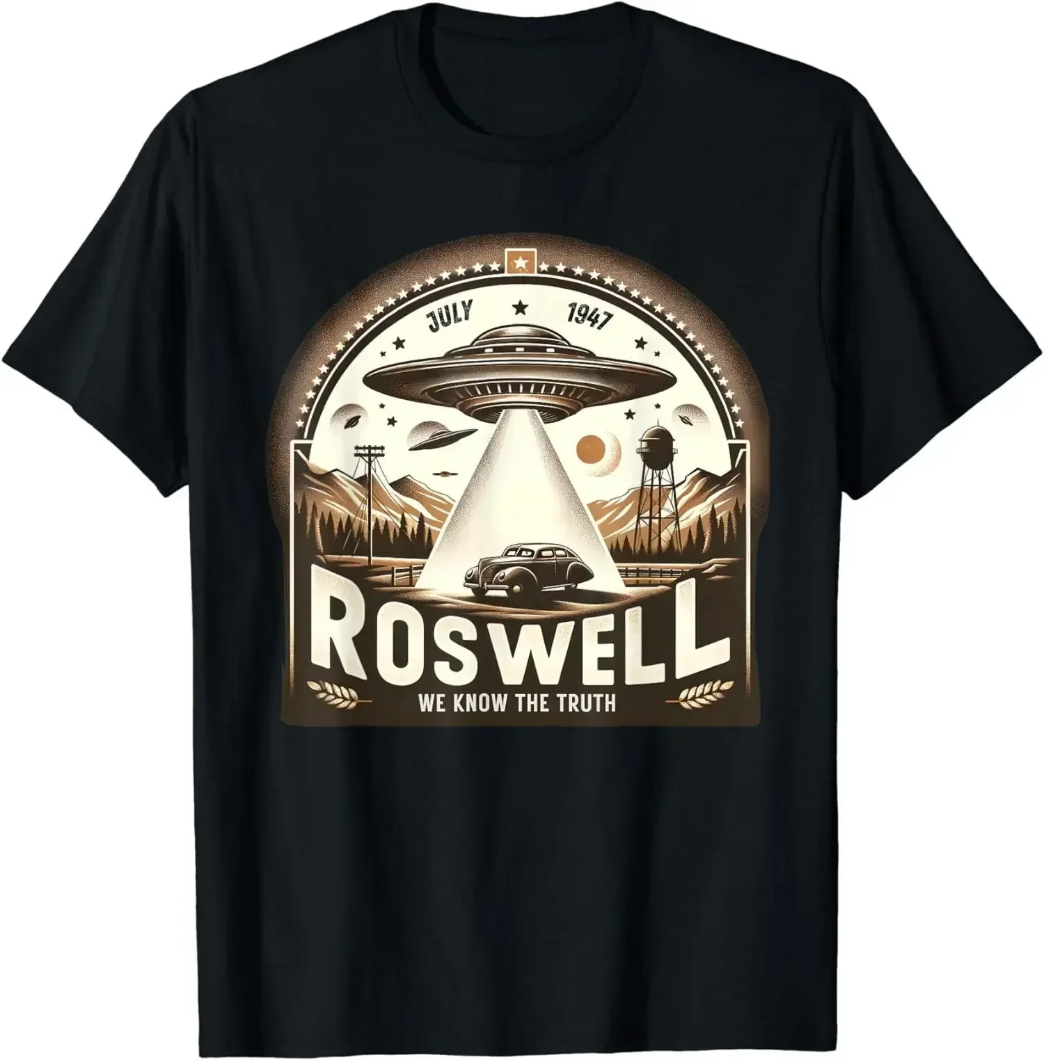 NEW LIMITED Roswell 1947 Alien Vintage Style UFO Area 51 Roswell T-Shirt S-3XL