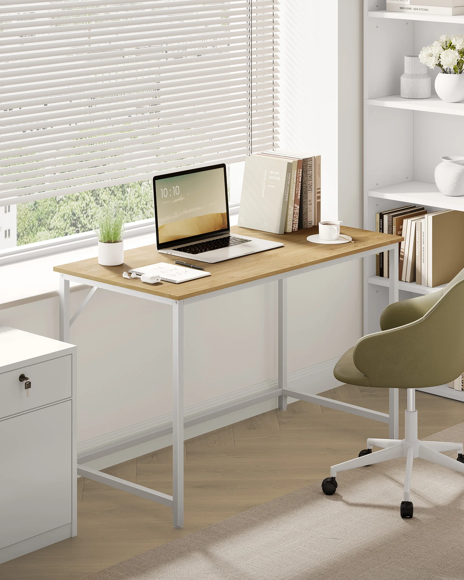 VASAGLE Computer Desk, Small Office Desk and Workstation, Work Desk for Home Office, Study, Bedroom, 60 x 120 x 76 cm