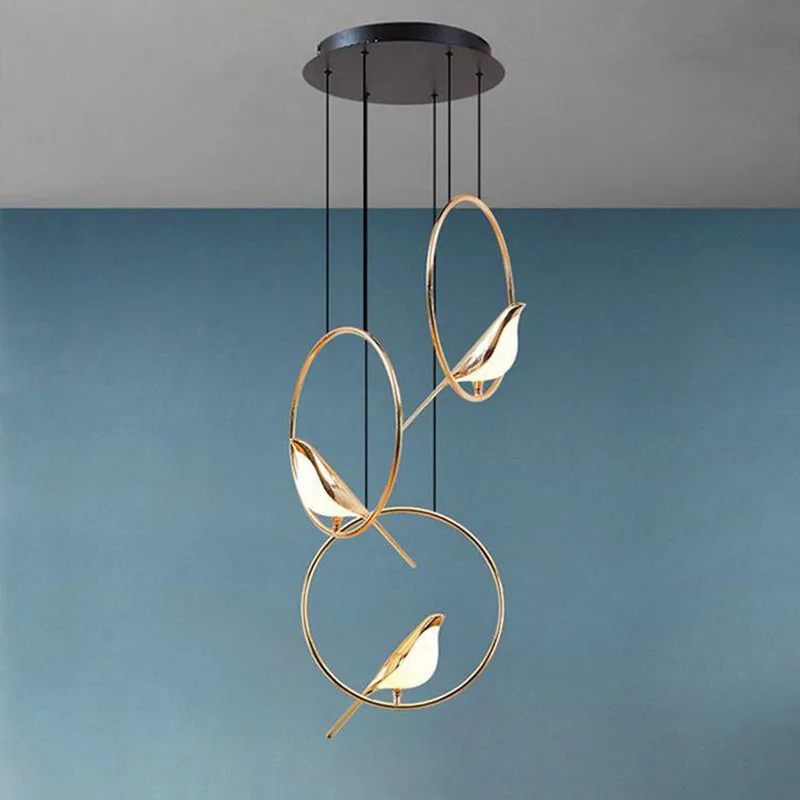 

OUFULA Nordic Pendant Lamp Postmodern Vintage Round LED Bird Light Creative Design Decor For Home Study Dining Room Bedroom