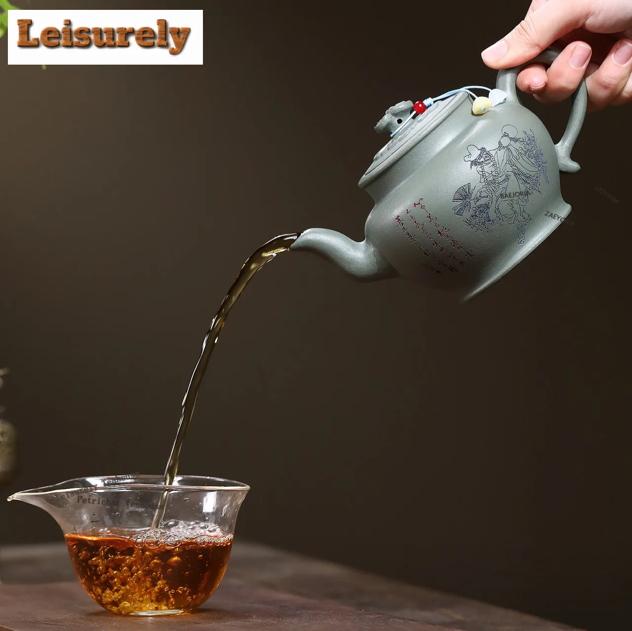 420ml Aesthetic Yixing Purple Clay Teapots Handmade Laughing Sakura Pot Raw Ore Bean Green Sand Mud Kettle Zisha Teaset Ornament