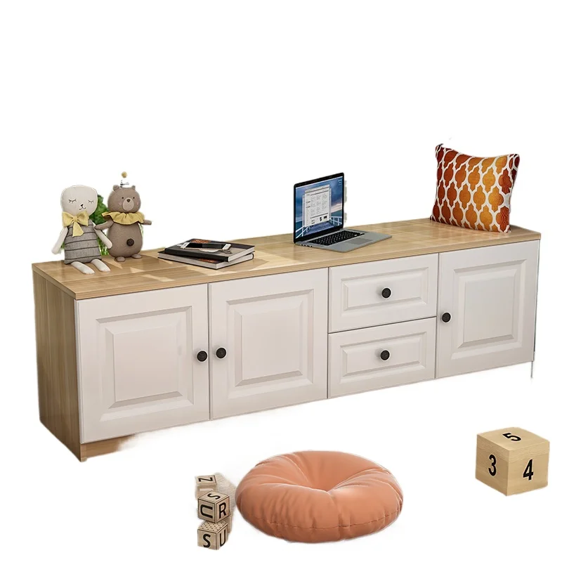 

Solid wood drawer European bay window cabinet Floor cabinet Window sill Low cabinet Locker