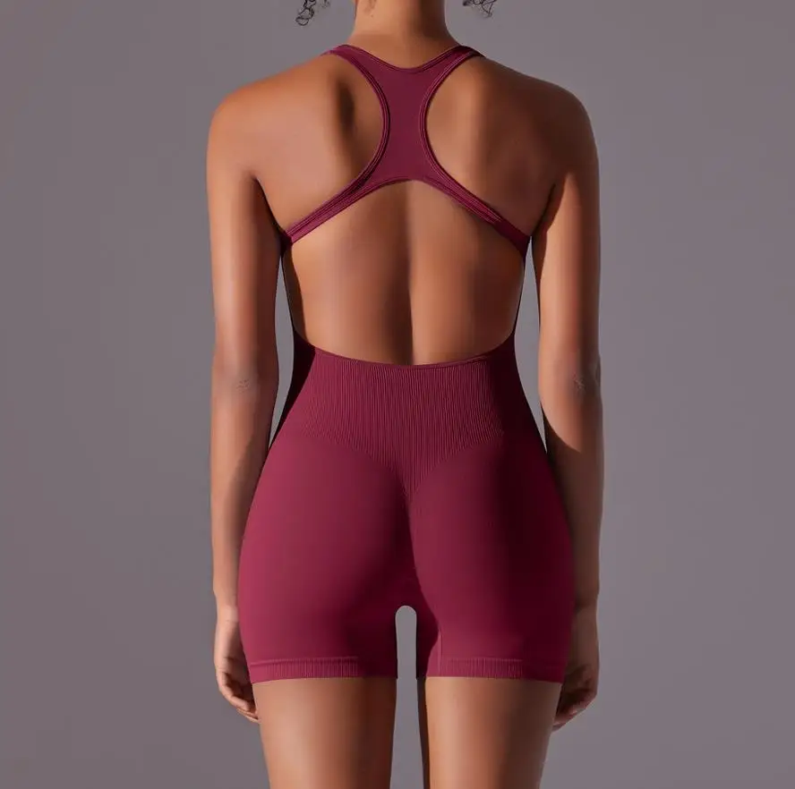 Women Training Yoga Set Sportswear Women Sports Jumpsuit Fitness Rompers Stretch Female Push Up Gym Workout Clothes Bodysuits