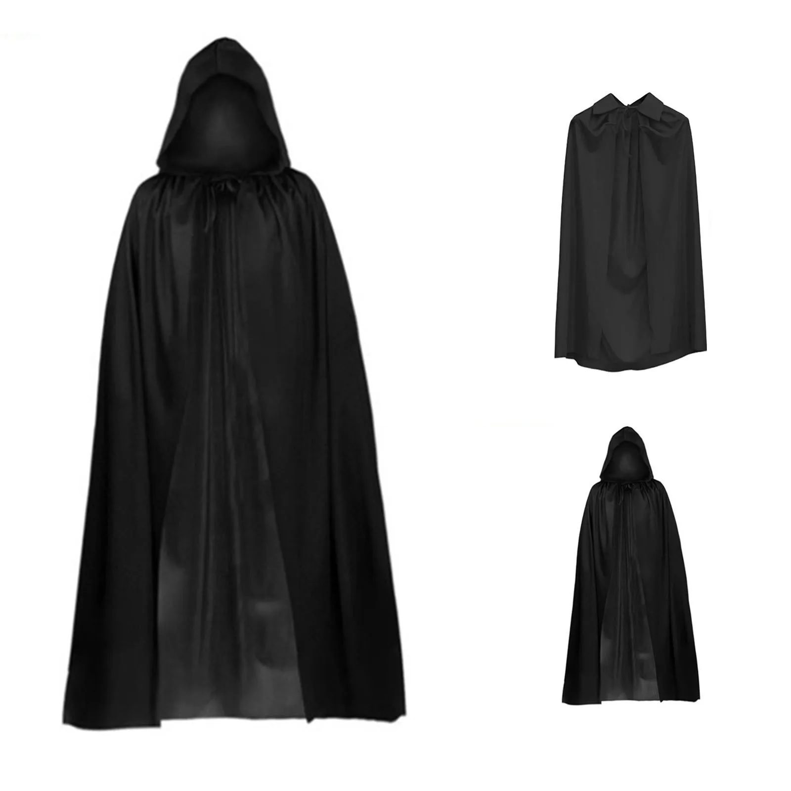 Halloween Cape Cloak Witch Robe Gothic Adult Children Stand Hatless Jedi Warrior King Monk Costume Priest Outfit Medieval Cape