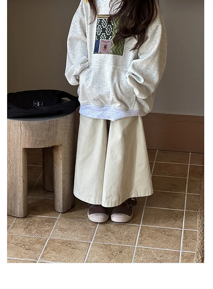 Girls Pants 2024 Autumn New Childrens Clothes Korean Style Girl Baby Foreign Style Loose Straight Leg Pants Casual Simple Daily image 5
