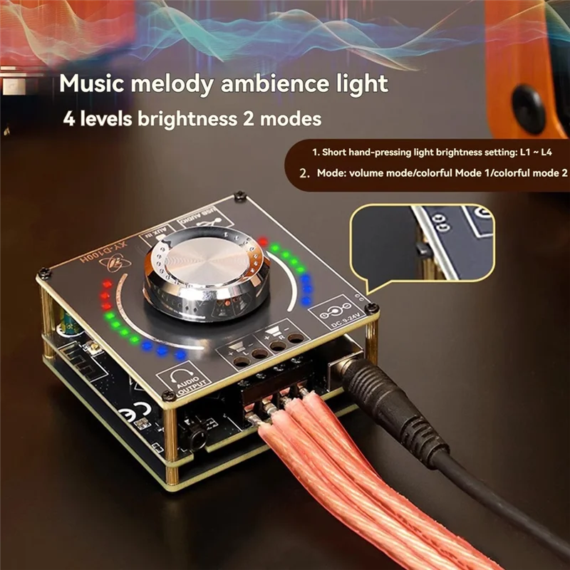 -A12R Bluetooth Stereo Amplifier Module 100W+100W Digital Audio Power Amplifier DC 9-24V/5A For Home Theater