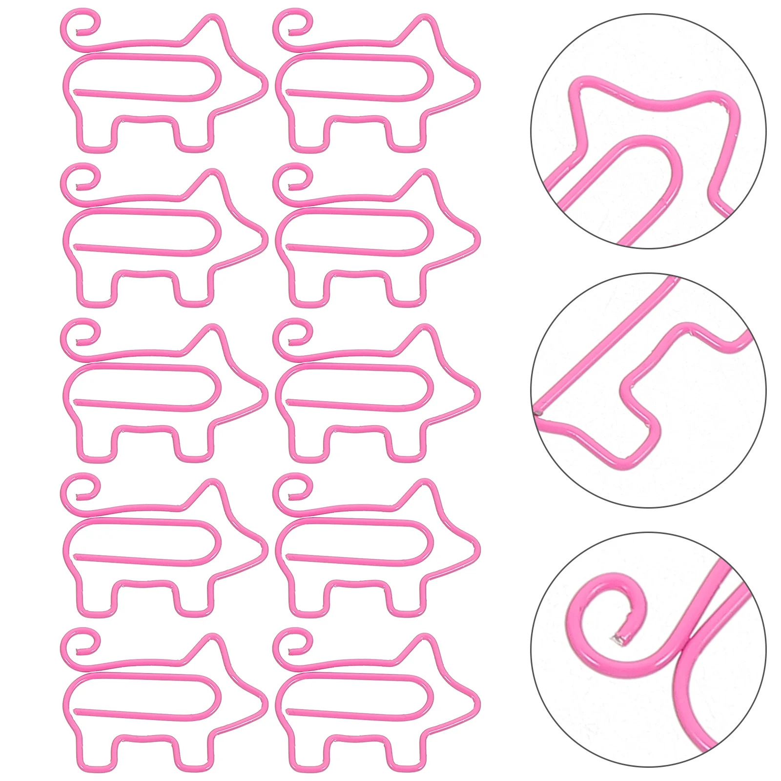 

50Pcs Decorative Pig Shaped Metal Clips Easy Attach Remove for Document Organization Metal Paper Clips Office Paper Clip
