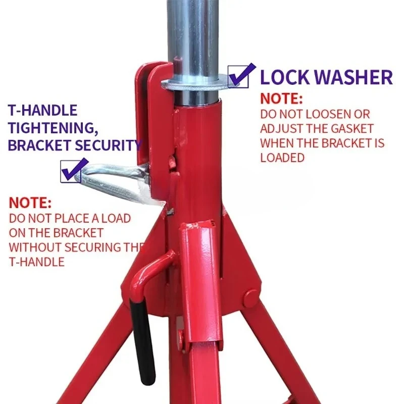 V-Head Pipe Support Stand Adjustable Height Pipe Rack Load Capacity 1134kg Foldable Pipe Stand For Pipeline Construction Welding