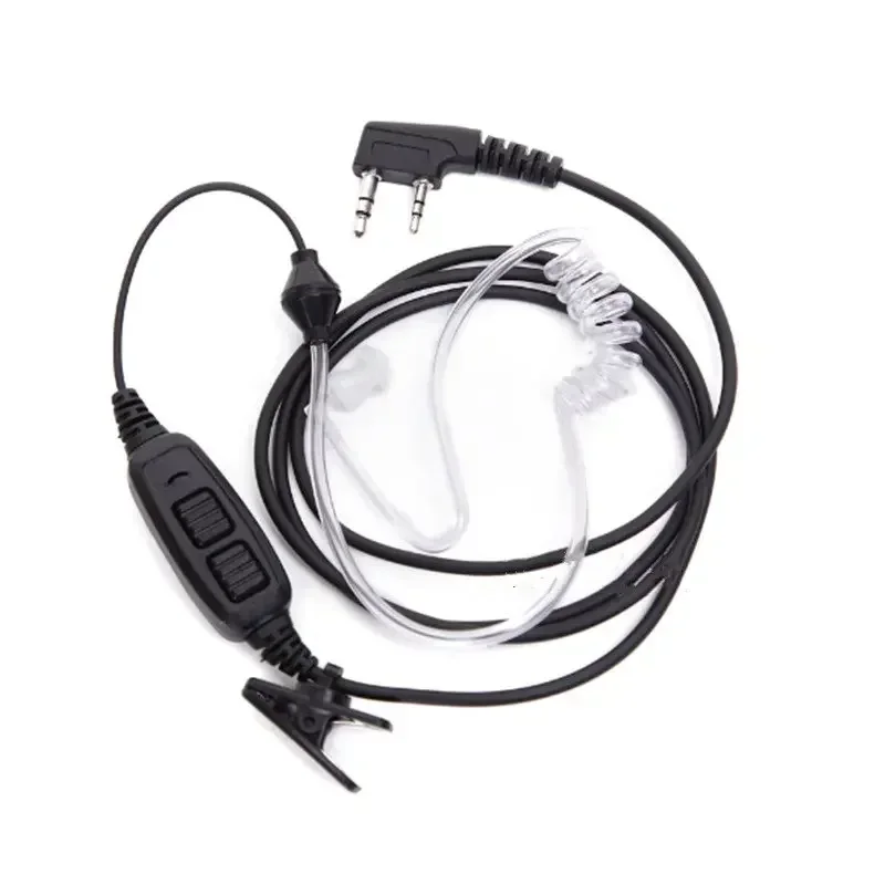 Dual PTT Air Duct Earpiece With Mic Headset for Baofeng Two Way Radio UV-82 UV 82 UV82L UV-89 TK3207 TK3118Accessories