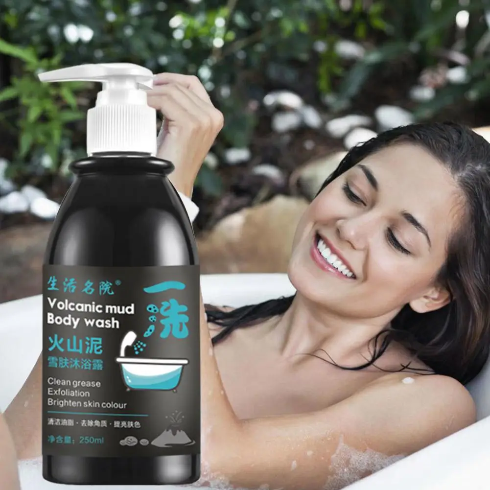 Gel de ducha blanqueador de barro volcánico, lavado corporal rápido para todo el cuerpo, cuidado de ducha limpio, 250ml, V6Z1