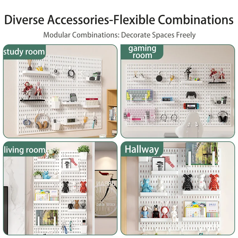 DIY No Drill Pegboard Set Minimalist Wall Rack Durable Easy to Assemble for Study Room and Desk Organization image 6