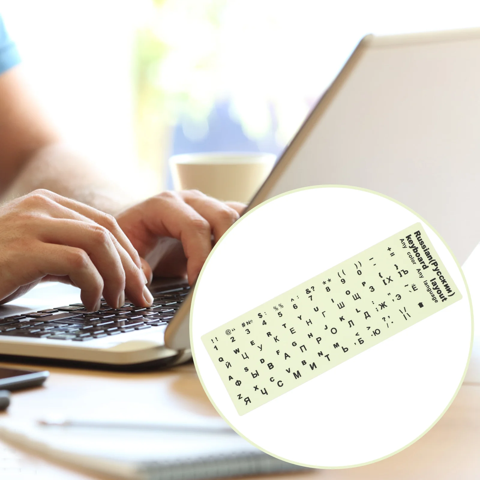 Keyboard Glow Sticker Stickers for Laptop Fluorescent Letter Shine The Dark Glowing Computer Large Lettering