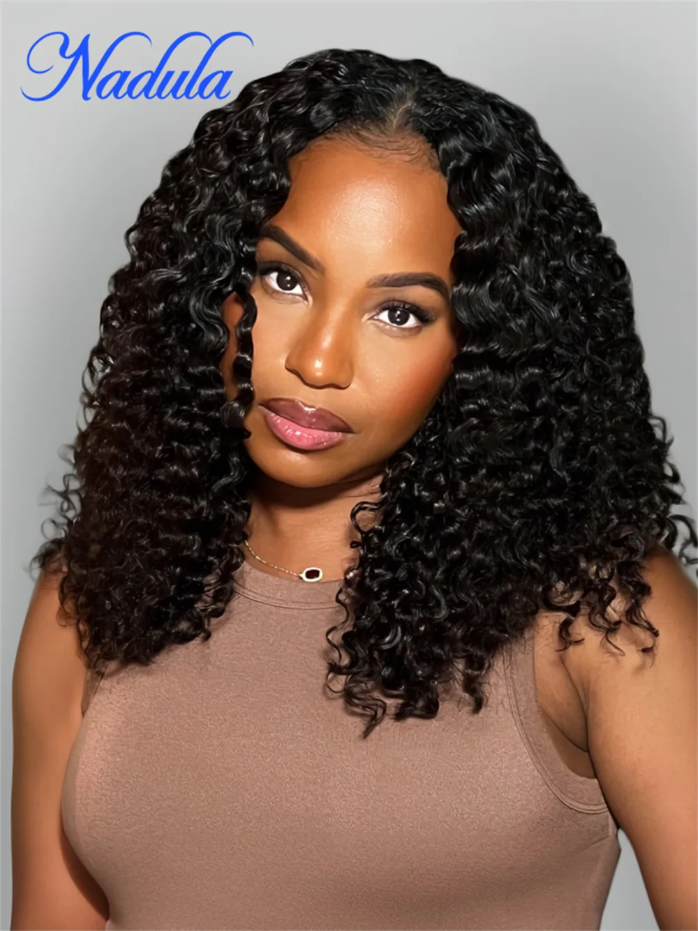 Nadula Hair New V Part Jerry Curly Hand Tied & EasiContour™ Glueless Wig Beginner Friendly Quick & Easy Human Hair Wigs