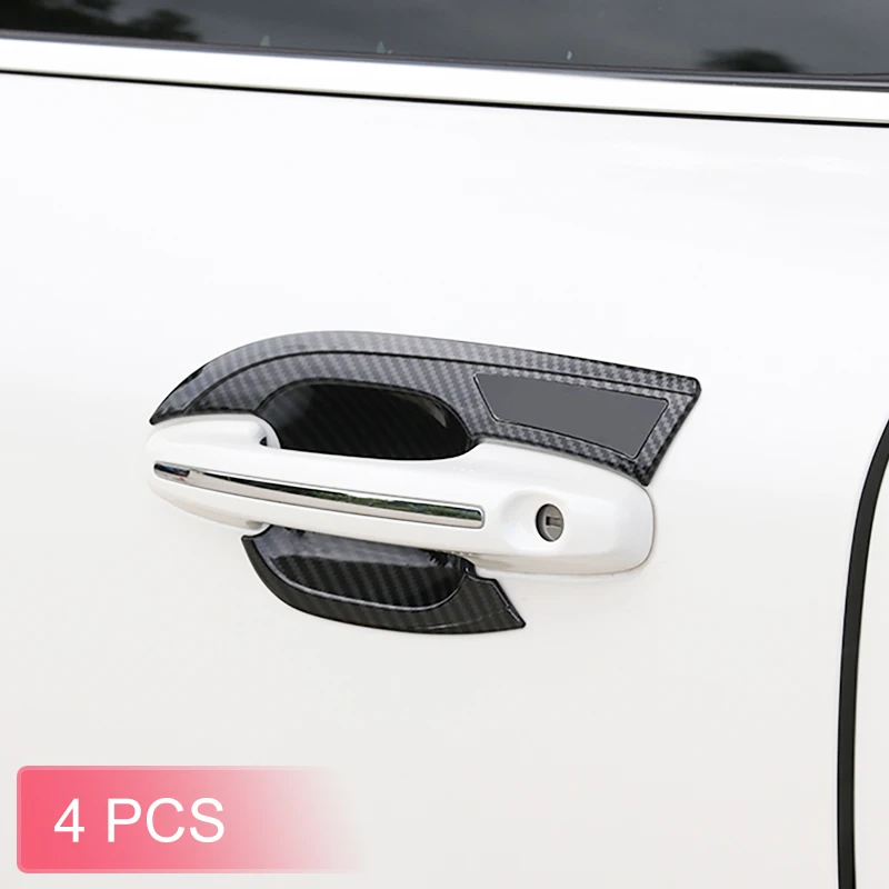 Carbon Fiber Black Door Handle Bowl Cup Stickers Anti Scratch Protector For Ford Escape Kuga 2020 2021 2022 2023 2024 2025