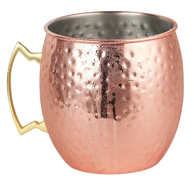 

High Beauty Moscow Mule Hammer Dotted Copper Plated Water Stainless Steel Wine Cup Cocktail Enamel Mouth Cup