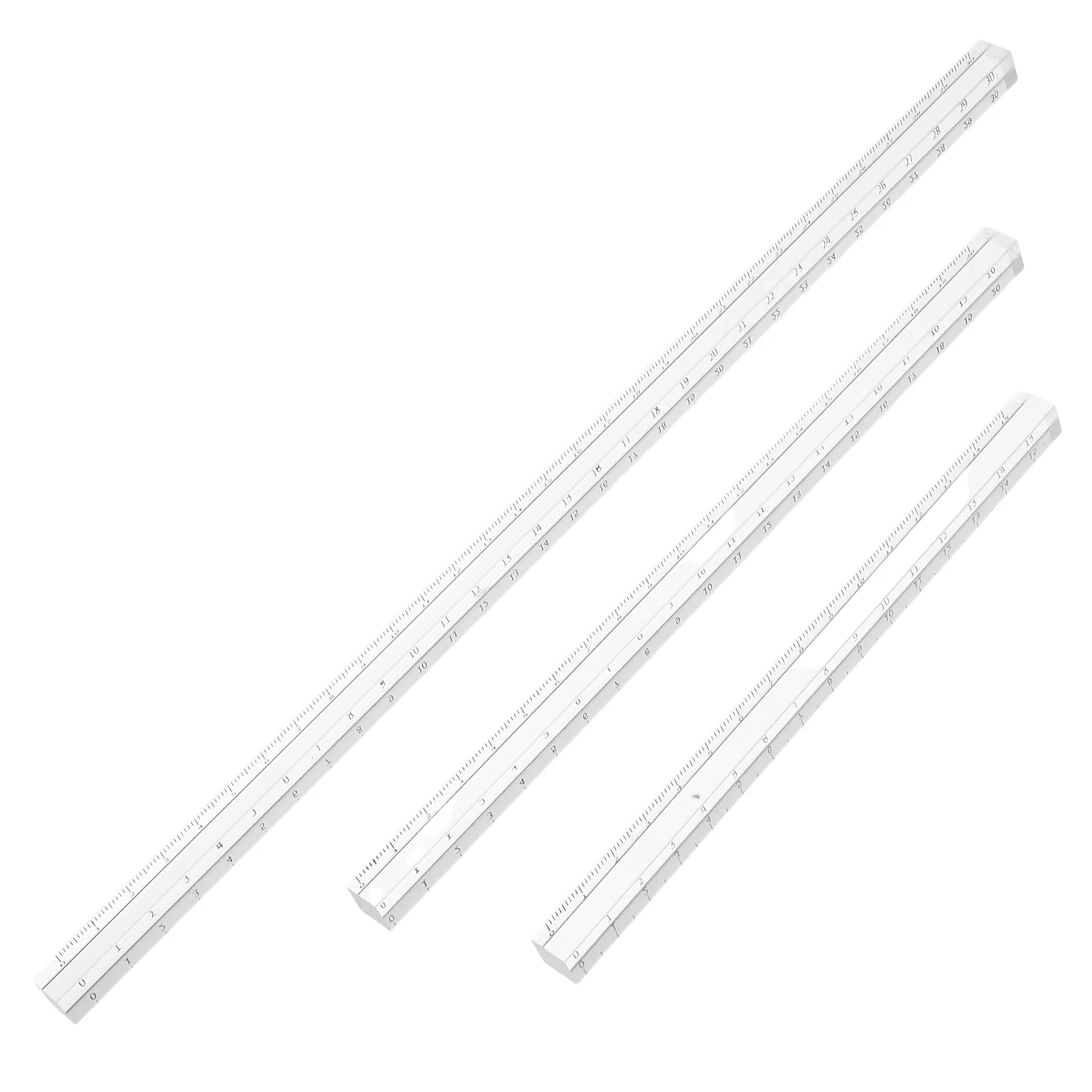 

3Pics Transparent Straight Ruler Set Multi-Functional Measuring Tool for Art Drafting Student Education