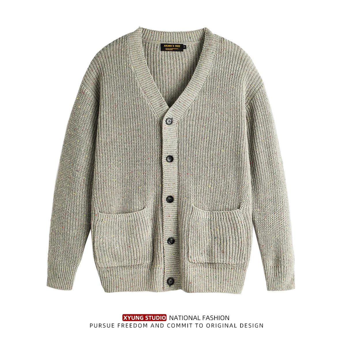 

Faionable Autumn Winter Dot Knitted Open Cardigan V-Ne Men Women Loose Fit Warm Outerwear Casual Sle Sweater