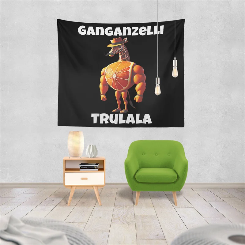 Gaslight Gatekeep Girlboss Ganganzelli Trulala Italian Brainrot Tapestry Wall Hanging Art for Bedroom Living Room Decor College