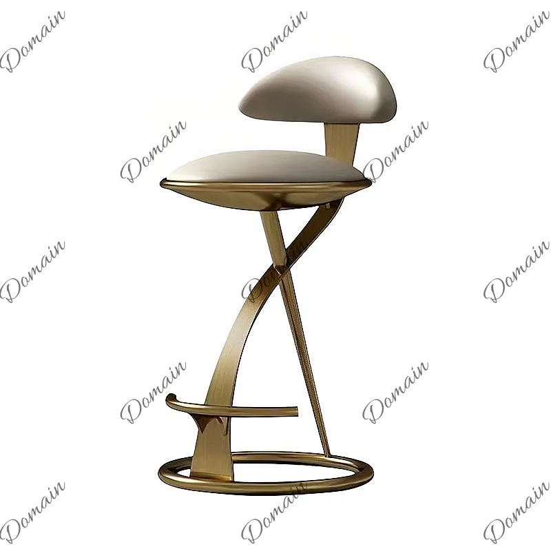 Italian Light Luxury Modern Stainless Steel Bar Stool Creative High Chair for Home Villa Reception
