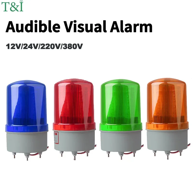 

Multi-Color Audible And Visual Alarm Rotating Flash Alarm Light Flashing Light 220V12V24V LED Warning Lght Fire Indicator Light