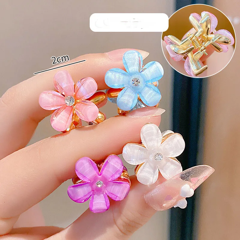 12pcs/set Small Flower Hair Claw Clip For Women Mini Pearls Hairclip Girl Braided Hair Hairpin pink bangs hair pins accessories